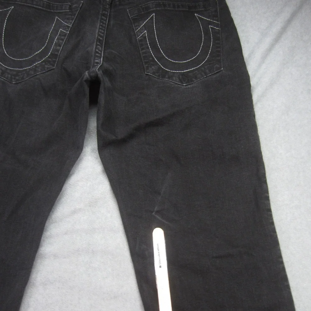True‎ Religion Jeans Mens 38x33 Black Geno No Flap Relaxed Slim Horseshoe